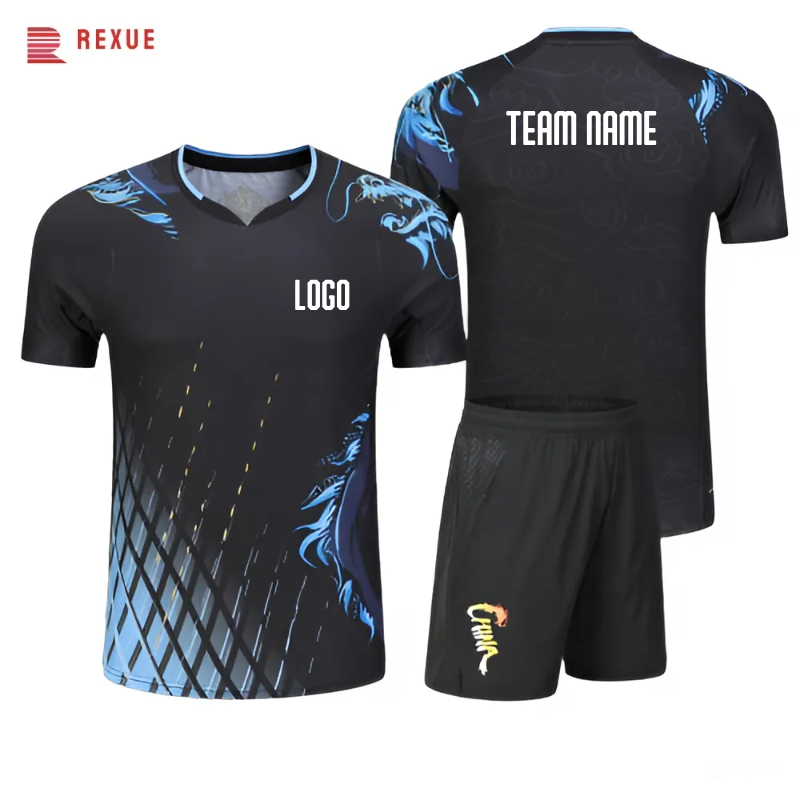 Table Tennis Uniform - Print Badminton Tennis T-shirt for Men