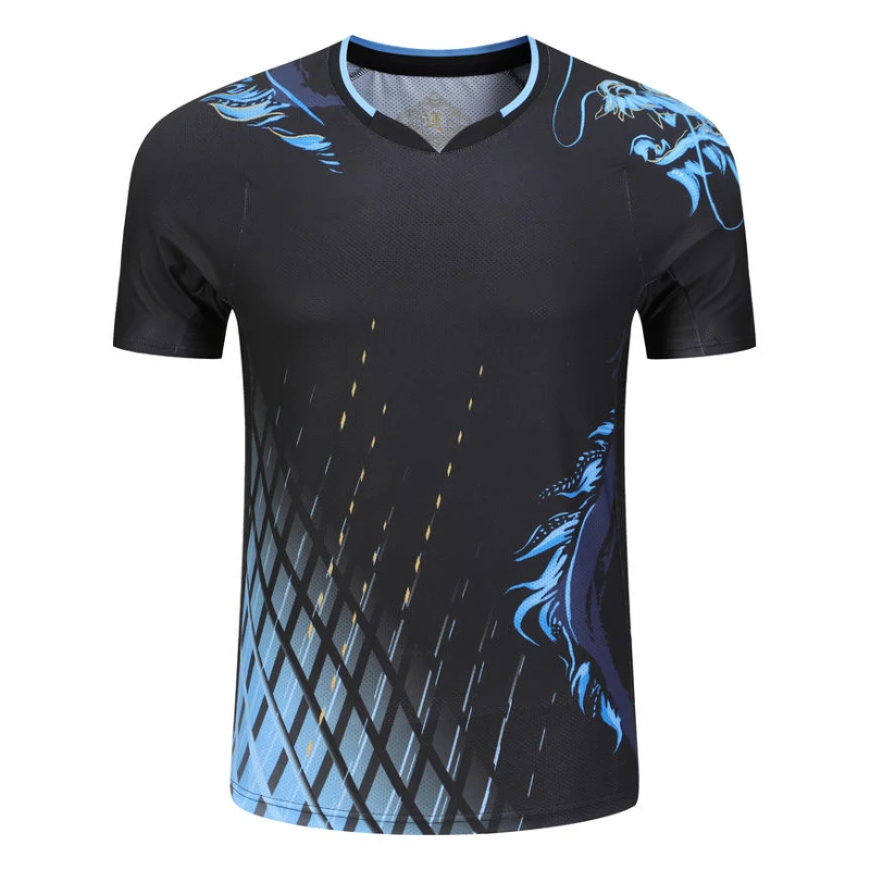 Table Tennis Uniform - Print Badminton Tennis T-shirt for Men