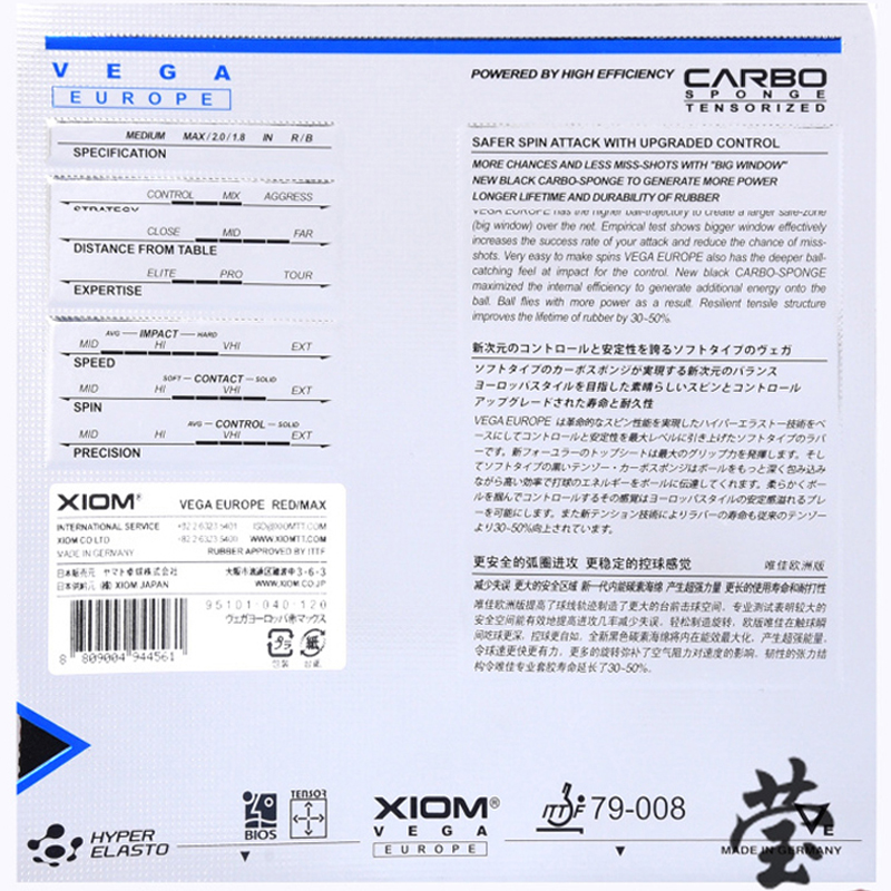 XIOM VEGA EUROPE Table Tennis  - огляд і ціна Table Tennis Xiom